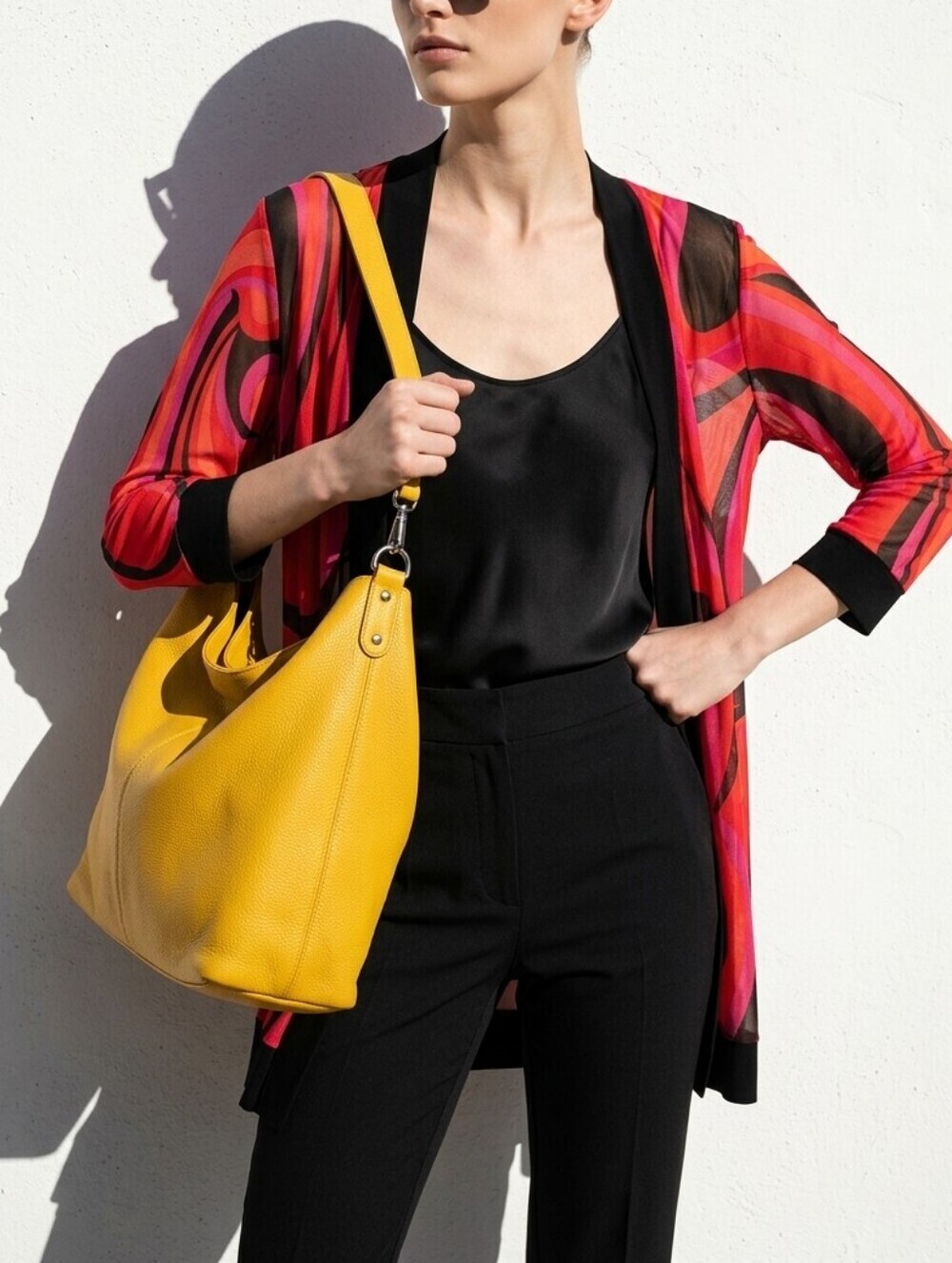 Frank Lyman Design Pink and Red Sheer Cardigan